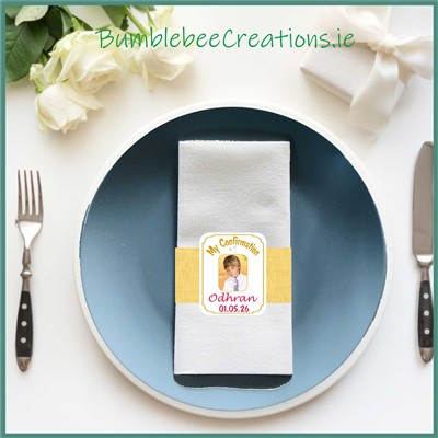 Confirmation Napkins : Soft White : Photo